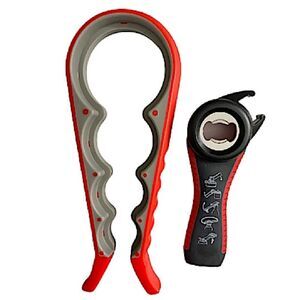 Jar Opener, 5 in 1 Multi Function Bottle Opener with Silicone Handle